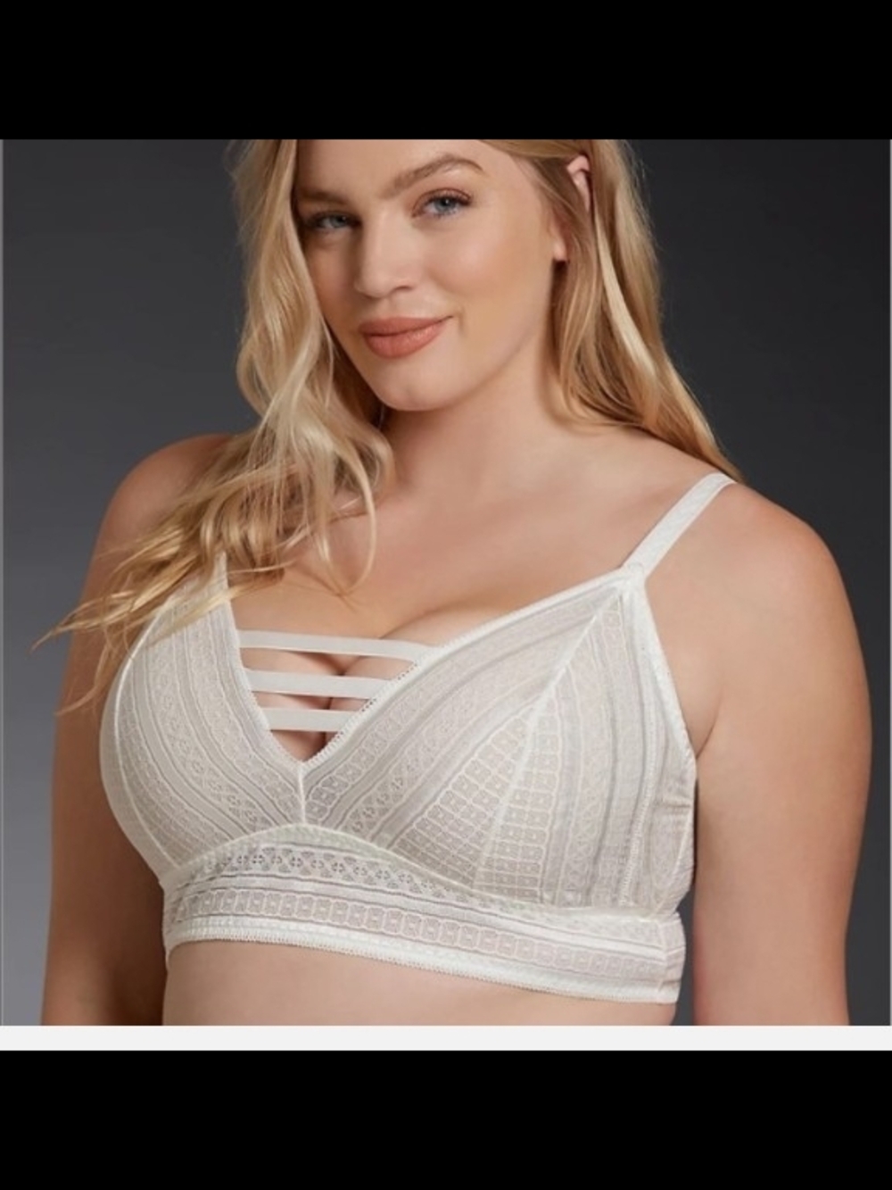 torrid Ivory Strappy Lace Bralette